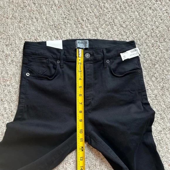 AGOLDE Jeans NWT Sophie High Rise Skinny Womens 31 Black Luxe Denim Stretch - Picture 9 of 12